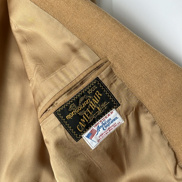 Men’s 100% Camel Hair Vintage Sport Coat Blazer Jacket 42” Chest Made in USA - Picture 10 of 12
